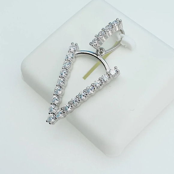 "925 Sterling Silver Cubic Zirconia Initial Pendant, UU1P6A6188 - Picture 6 of 9
